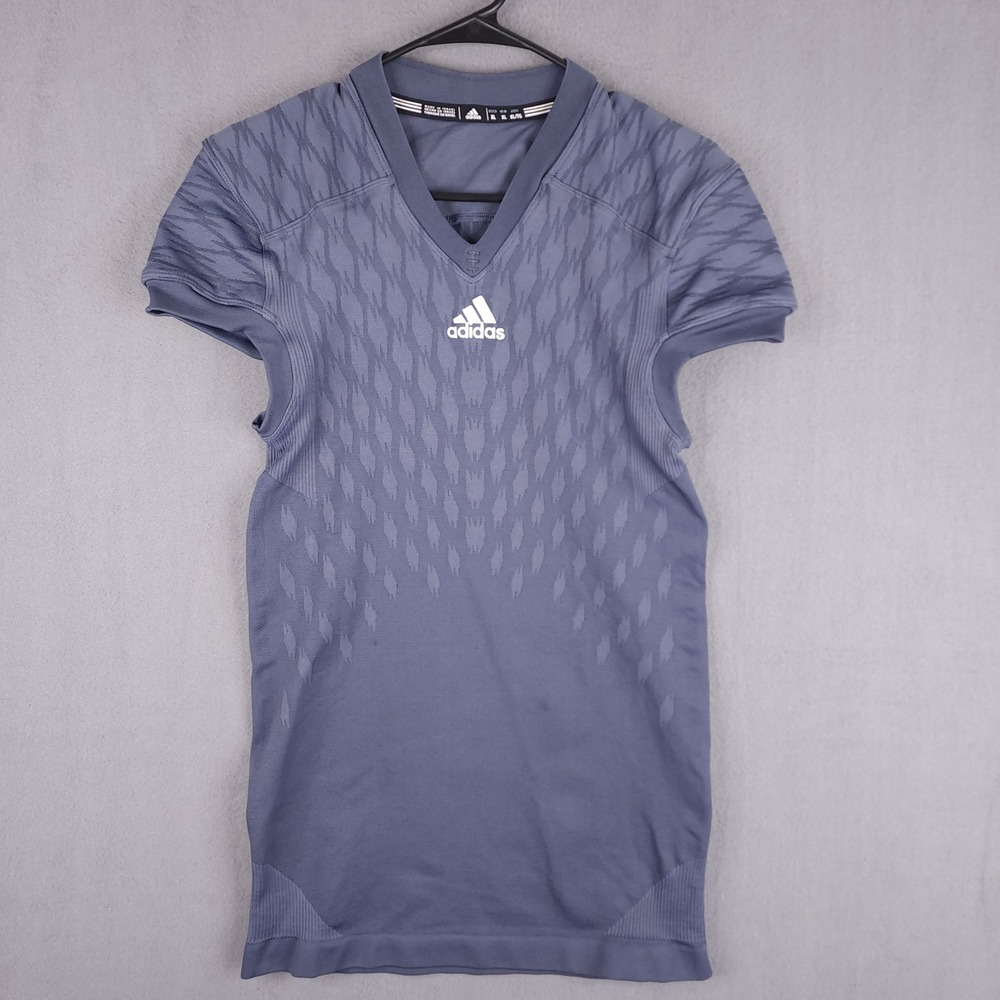 Adidas Football Jersey Mens XL‎ Blue Short Sleeve Compression Techfit Athletic